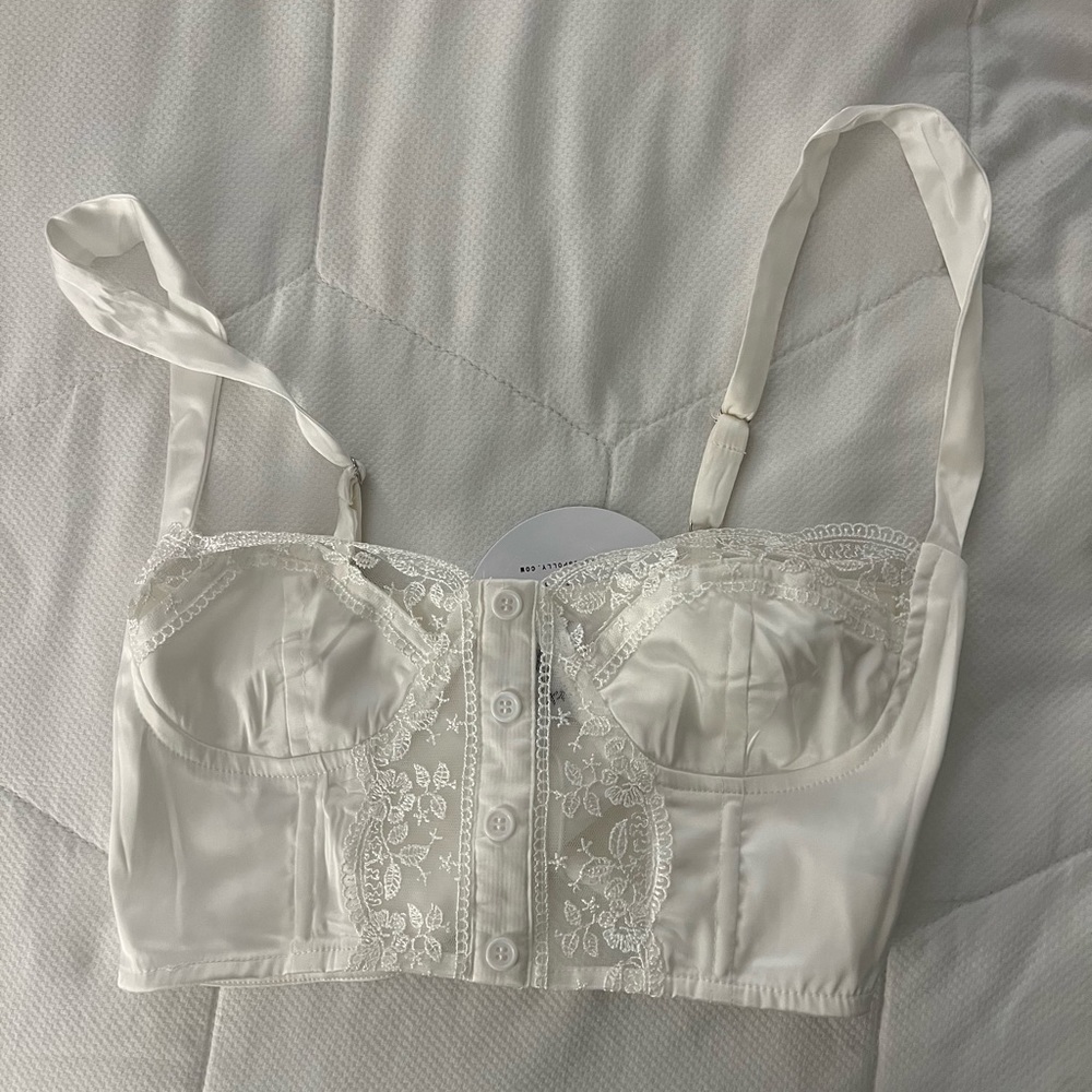 Princess Polly White Corset Crop Top